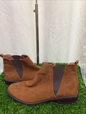 City Streets Brown Suede Chelsea Ankle Boots
